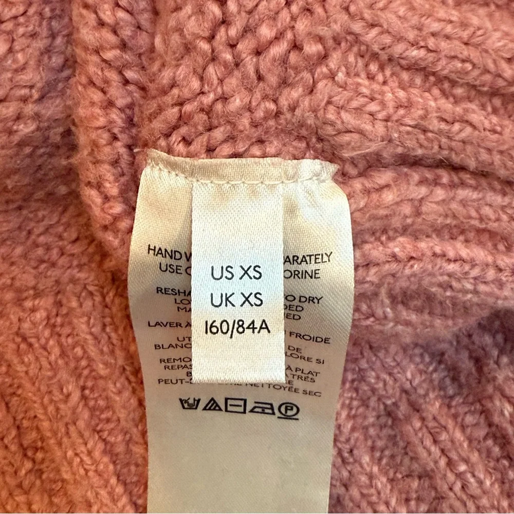 Free‎ People Brookside Sweater Oversized Tunic V-Neck Alpine Rose Sz XS (M Fit)